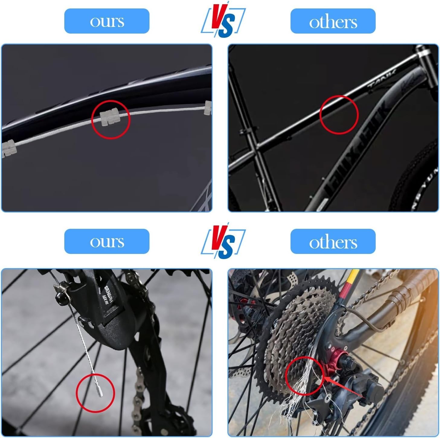 4PCS Universal Bike Brake Cable,Replaceable Brake Inner Wire Cable, Include Free