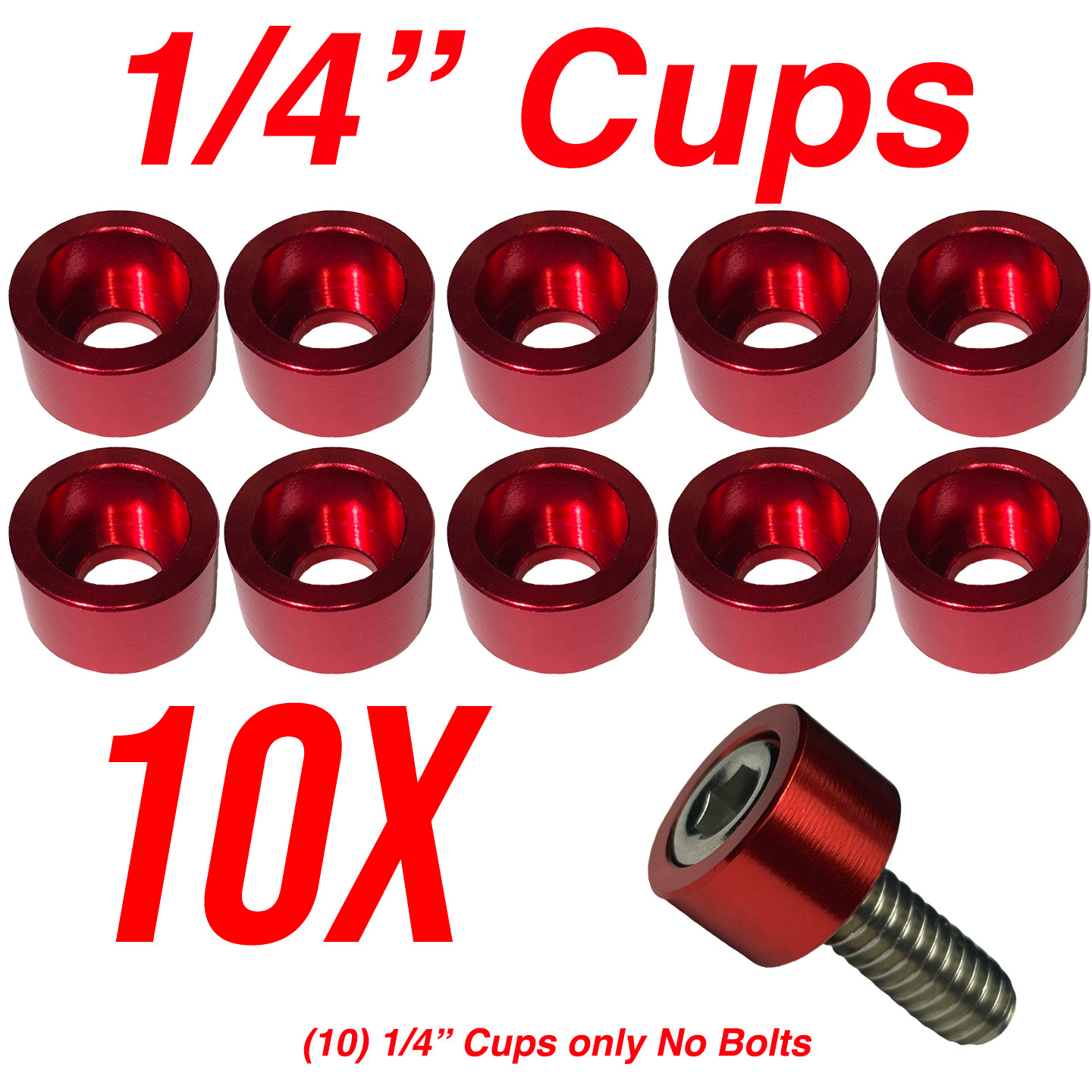 Hex Head Allen Bolt Cup 10X Washers Engine Dress up Hex Red Blue 1/4″ 5/16″ 3/8″
