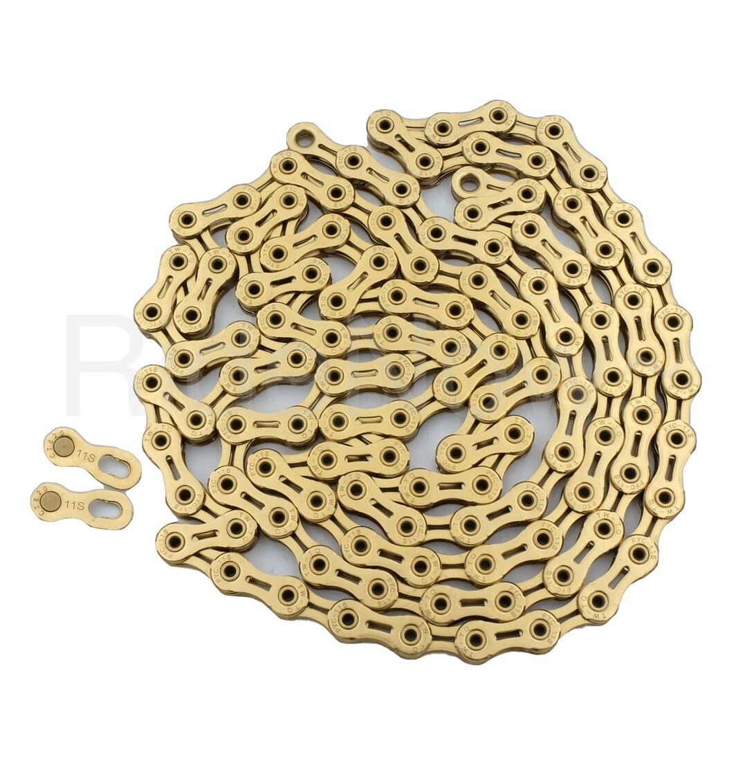 NEW 238g 116Link 11-Speed 1/2″x11/128″ Bike Chain,Ceramic Coating Ti Gold