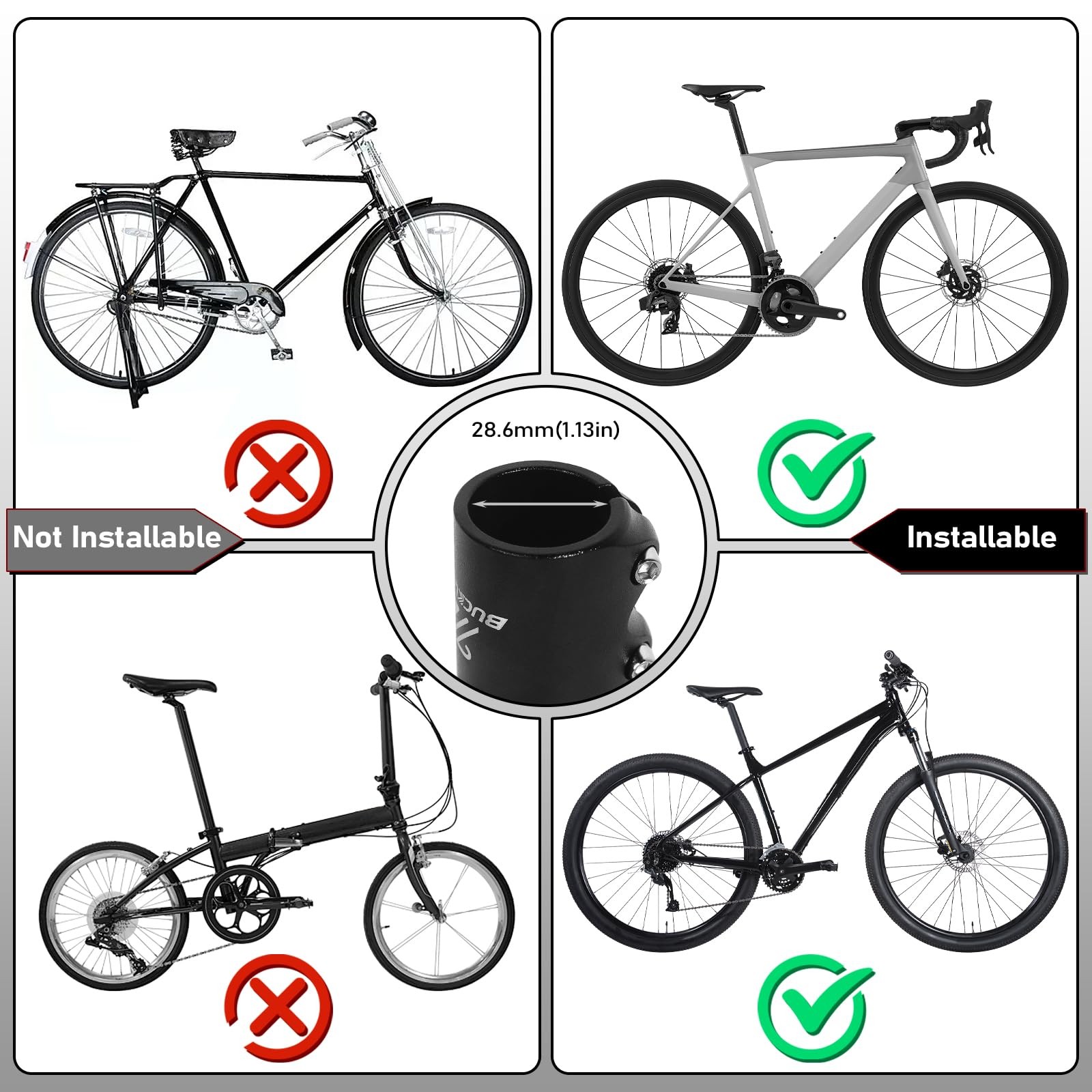Bicycle Stem Riser Extender MTB Adjustable Handlebar Adapter 25.4mm 145mm