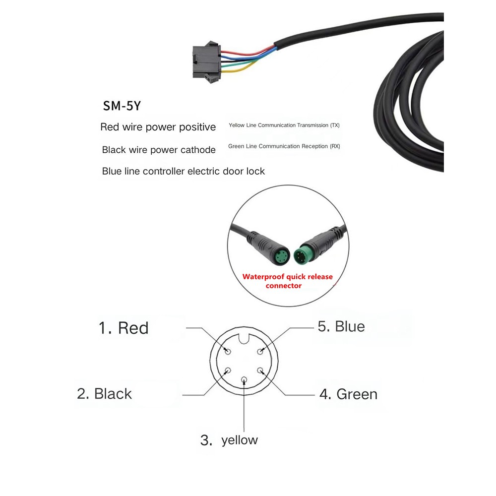 Ebike 24V/36V/48V/60V SW900 Colour Display Meter Control Panel w/NFC SM&WP 5pin