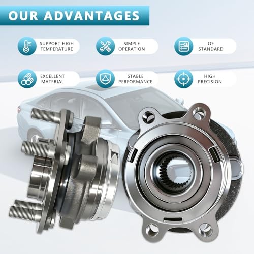 Pair Front Wheel Bearing and Hub Assembly Compatible with Nissan Altima 513294