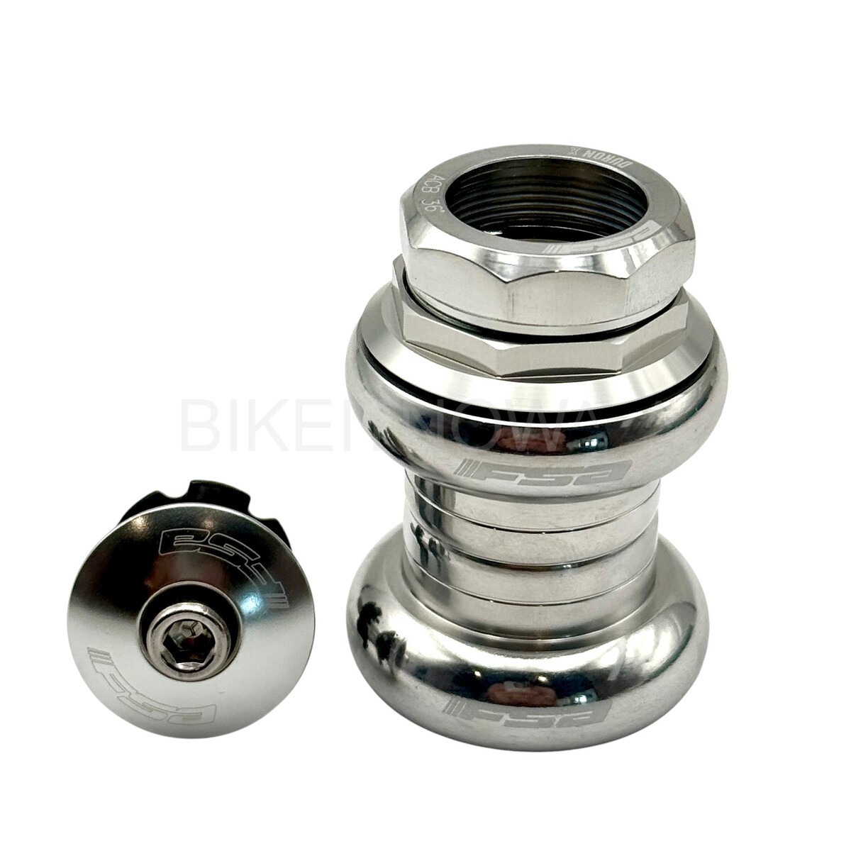 Fsa Duron X 1″ Threaded Headset Sealed Bearings 22.4/26.4mm Silver w/top cap