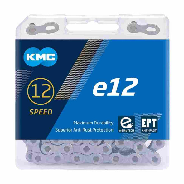 KMC E12 EPT 12 Speed E-Bike Chain 136 Links For Shimano SRAM Silver