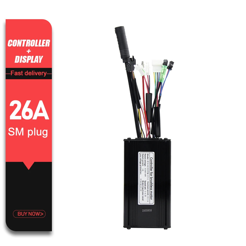 E-bike Controller 36V 48V 52V 26A Waterproof Sinewave Controller 500W 750W
