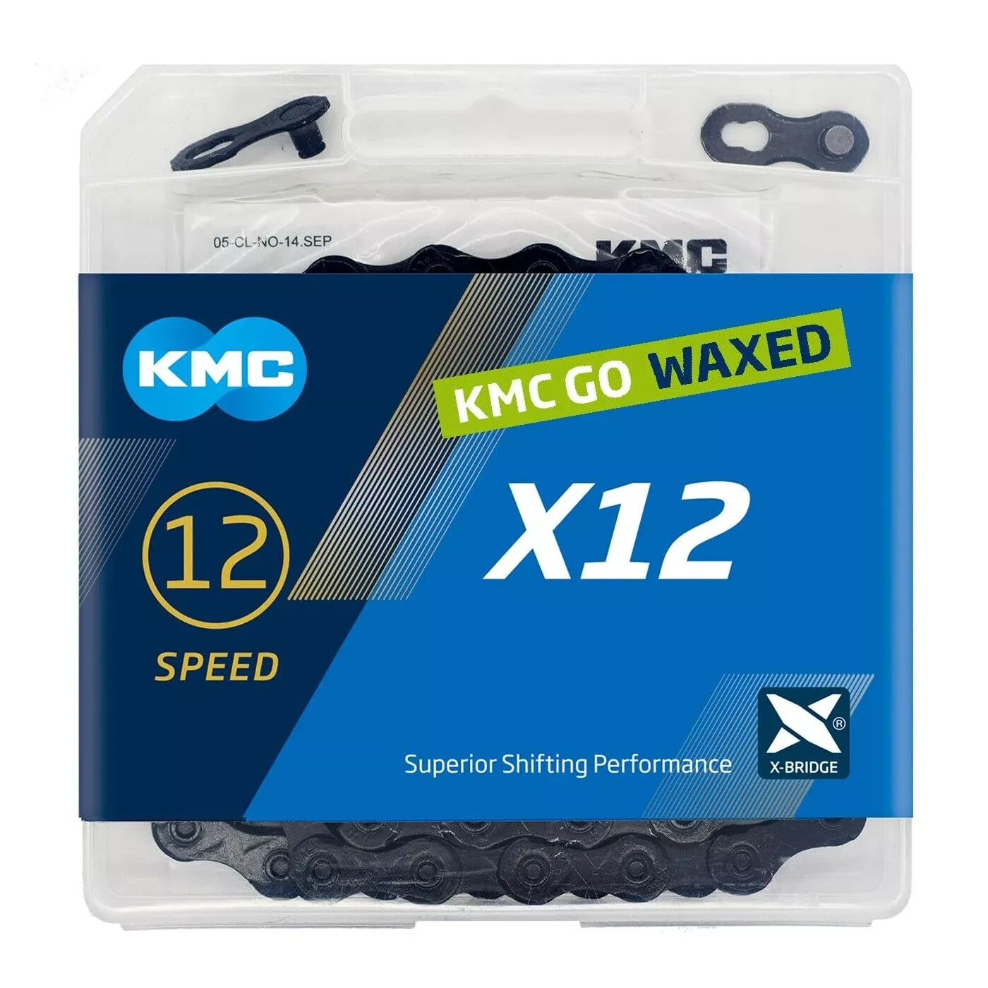 KMC GO Waxed Chain x12 BlackTech