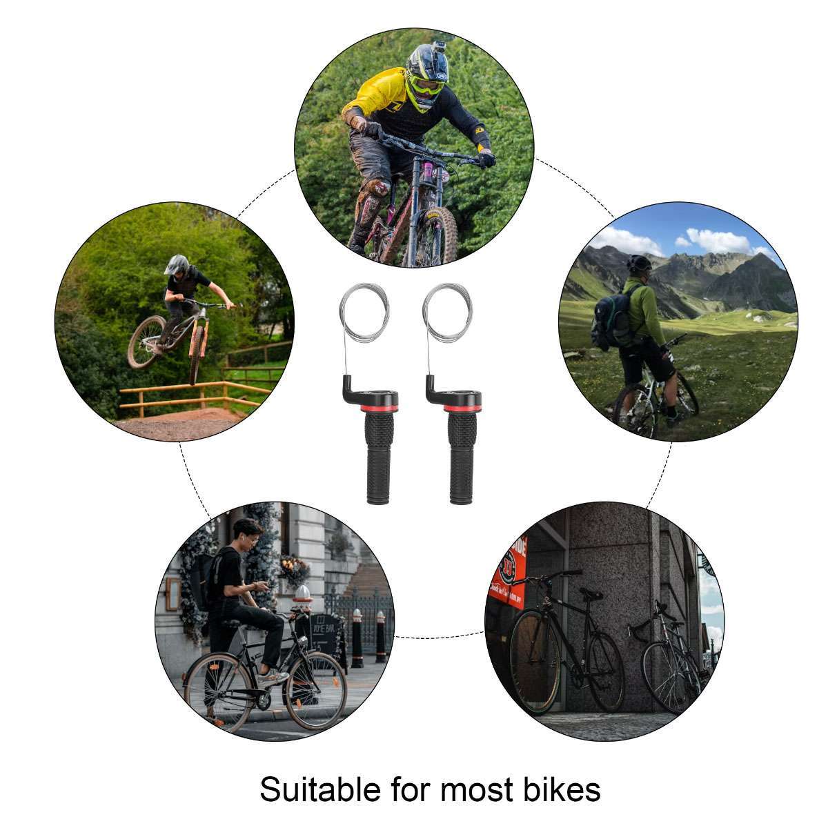 18/21 Speed Mountain Bike Twist Gear Shifter Set Handlebar Grips Cables Bicycle