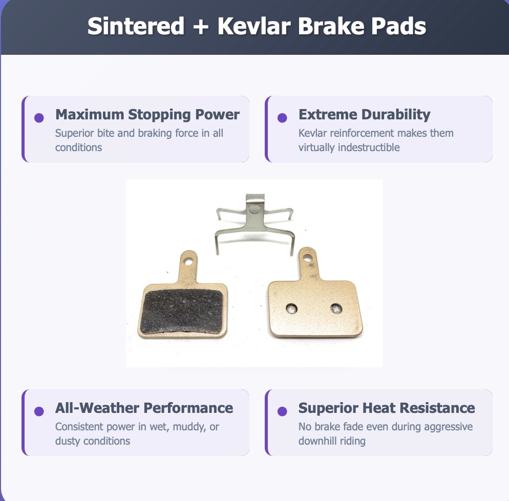 2 Pairs Bike brake pads SINTERED for Shimano M05 Deore -BR-C601-M445-M485-M515-