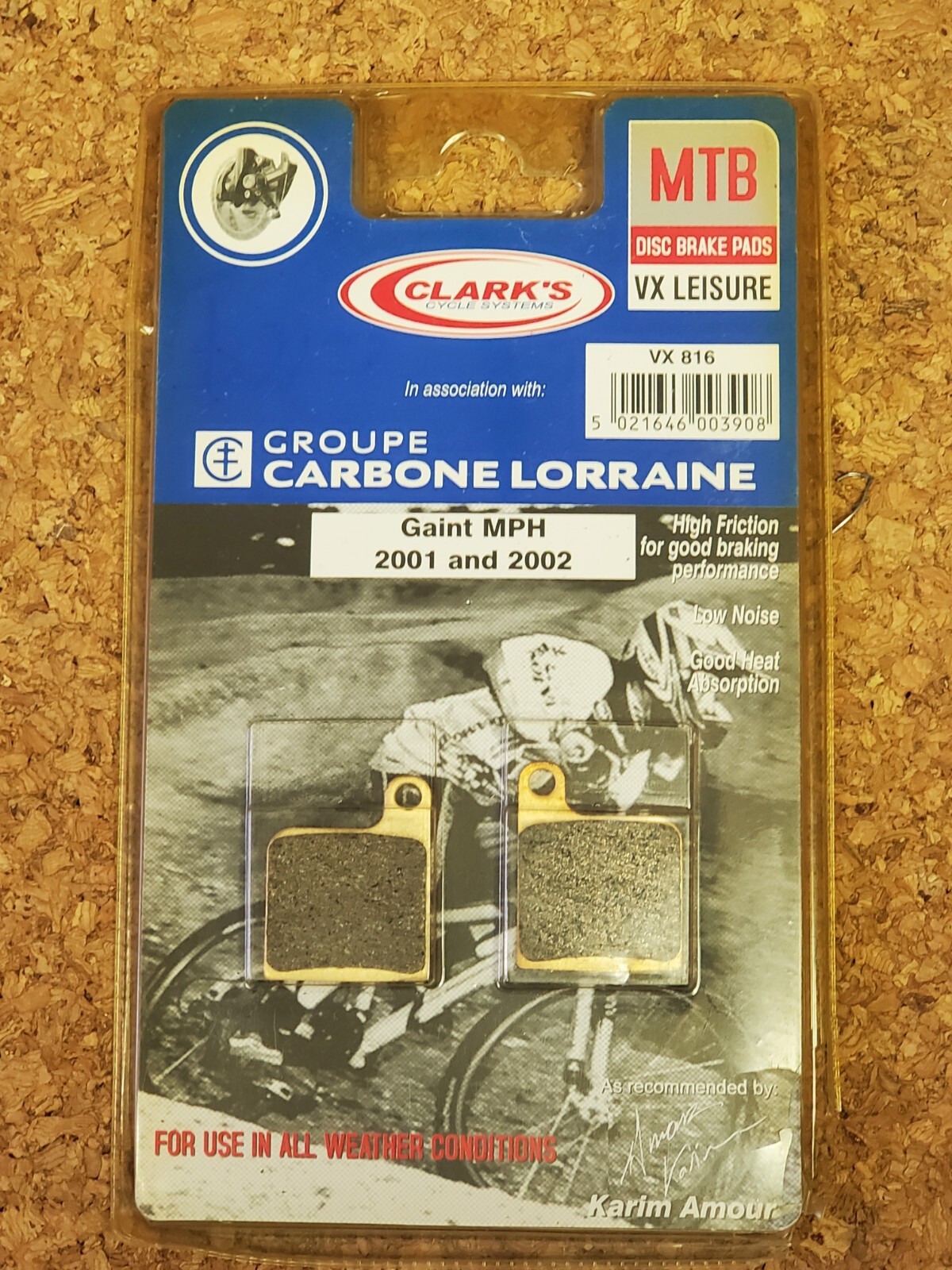 Clark’s Carbone Lorraine Disc Brake Bike Pads MTB VX816 For Gaint MPH 2001/2002