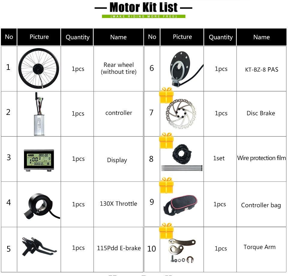 20/26Inch 36V 48V 500W Snow Ebike Rear Rotate Brushless Hub Motor Conversion Kit