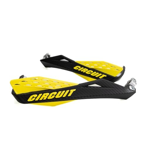 – Fenix Motorcycle Handguards – Durable Carbon-Textured Único yellow