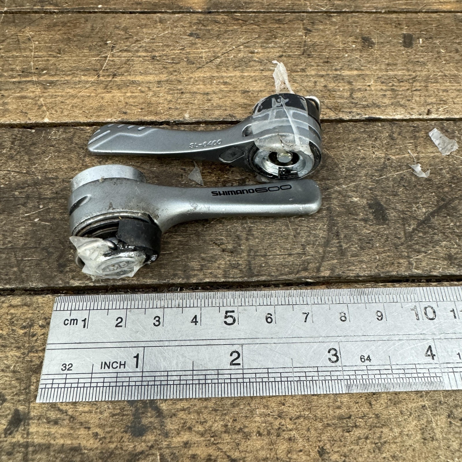 Vintage Shimano 600 SL-6400 7 Speed Downtube Shifter Set PARTS 7s Gray