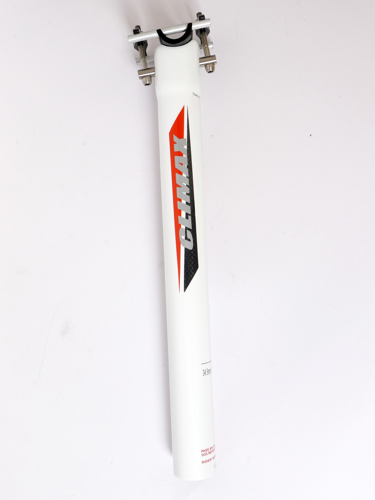 148g,34.9x350mm Climax SP02C 3K gloss carbon Seatpost Ti Hardware Road MTB White
