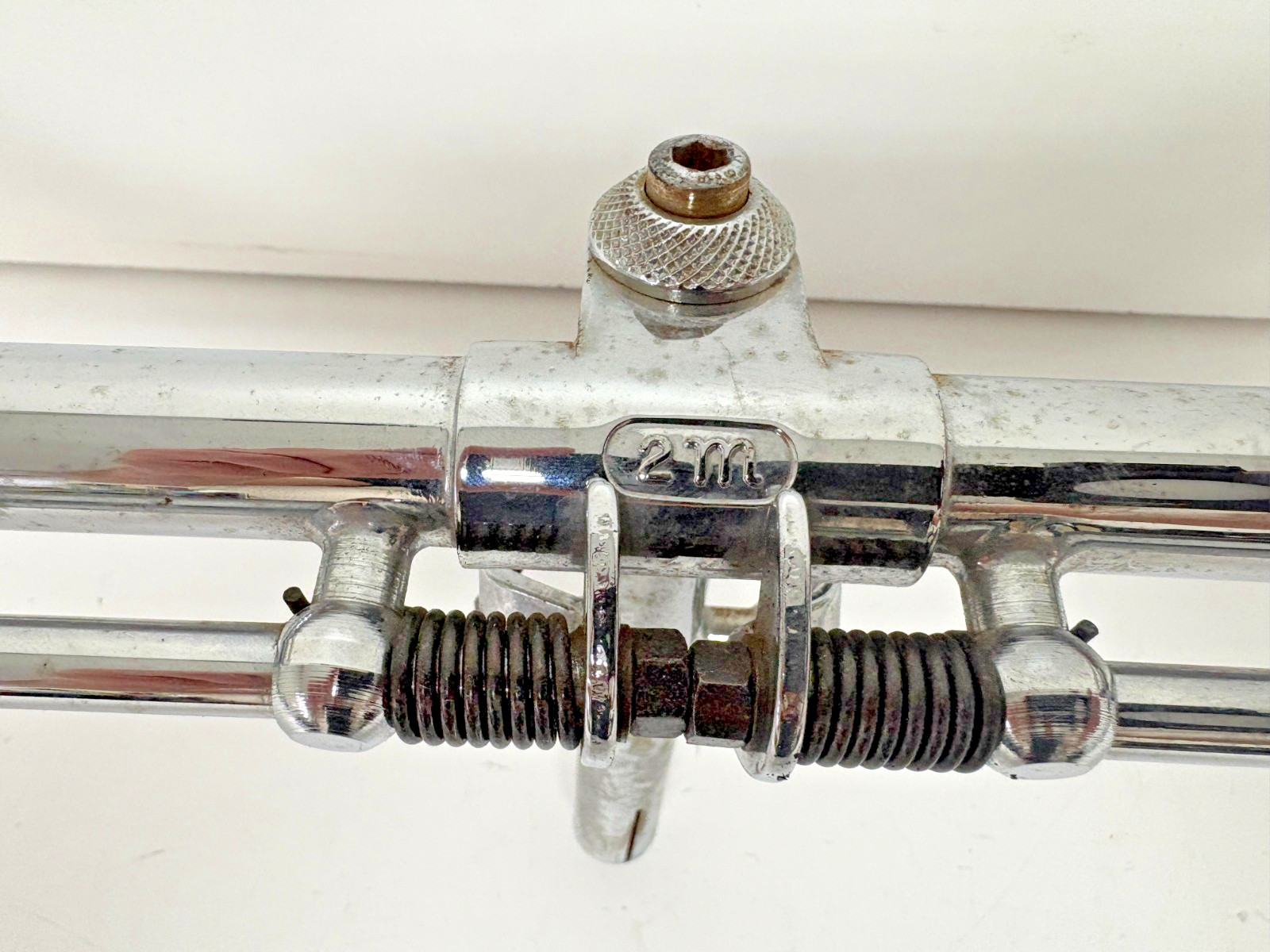 Vintage 2M 50cm Silver Steel Cruiser Bike Handlebar Quill Stem Rod Brake Levers