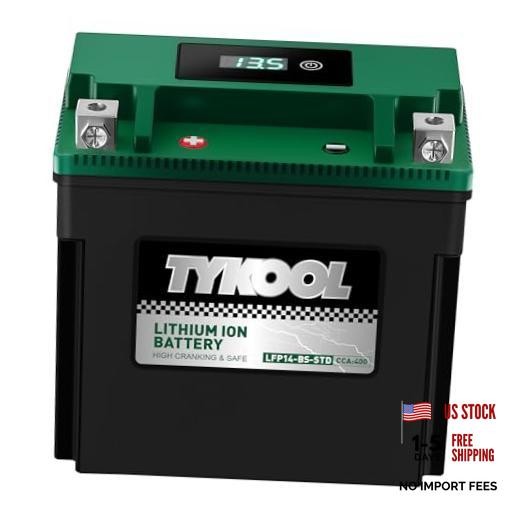 LFP12V Lithium Battery, Replaces YTX14-BS, 400CCA 8Ah Fits for 14-BS-STD