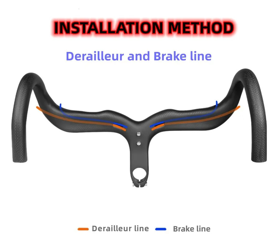 Road Bicycle Integrated Handlebar with Stem Carbon Reach 89mm Drop 130mm