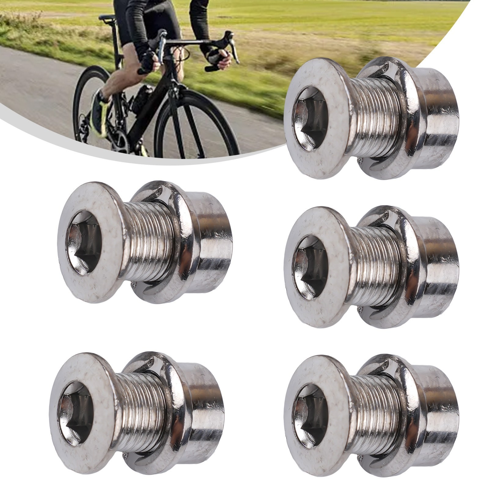 Bike Chainring Bolt Set 5 Pair Crank Bolts and Nuts for Secure Attachment