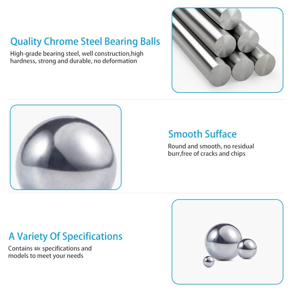 Breezliy 600 Piece 6 Sizes Assorted Loose 600PCS 6 chrome steel Ball