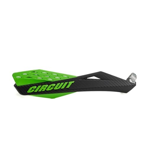 – Fenix Motorcycle Handguards – Durable Carbon Único black w/ green trim