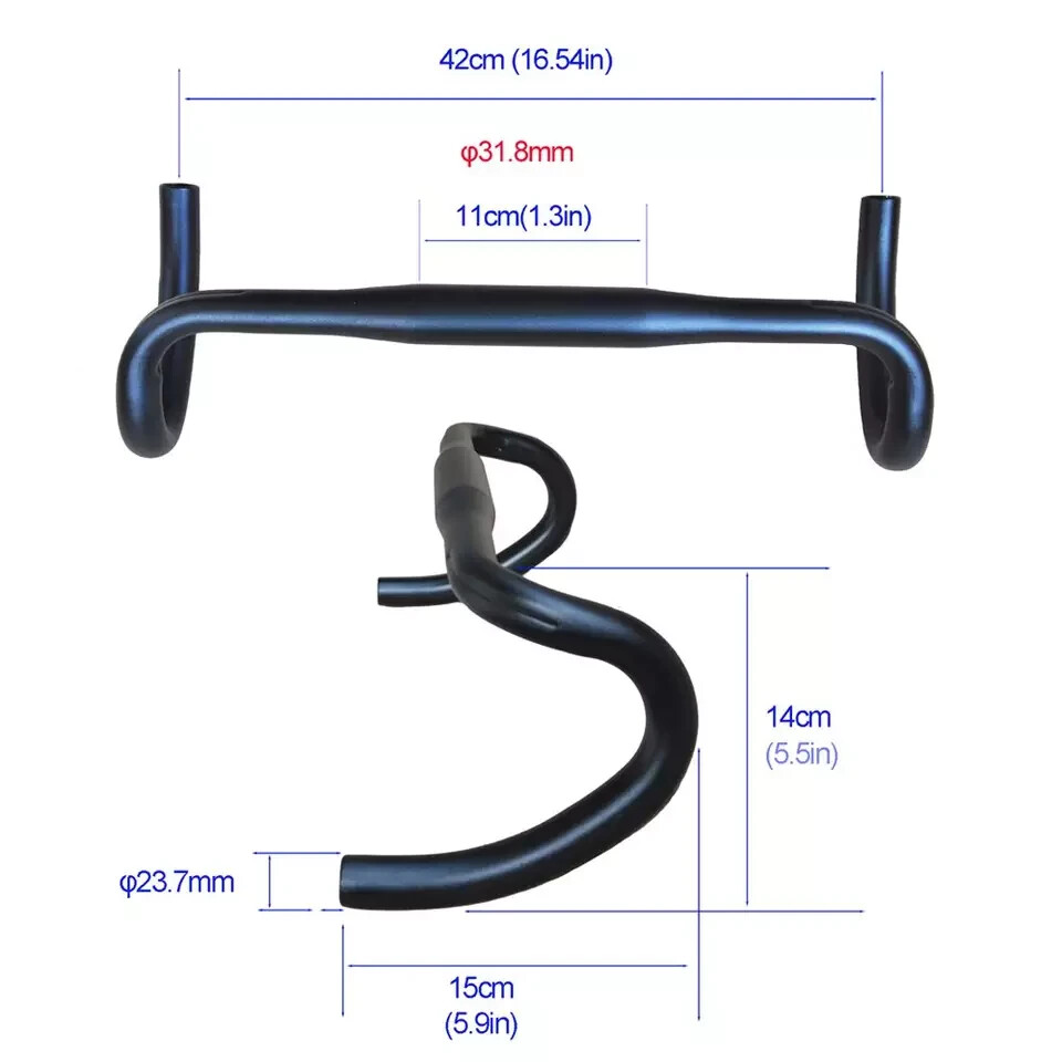 Bicycle 31.8mm Drop Bar 420mm Road Track Single Speed Fixed Gear Handlebar Grip