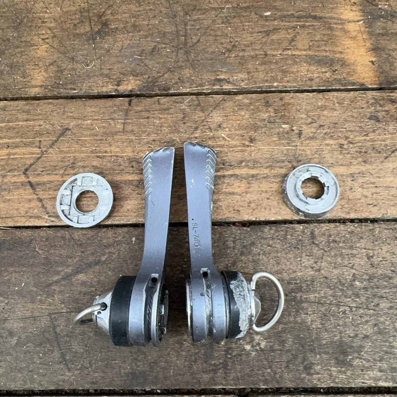 Vintage Shimano Dura-Ace Shifter Set SL-7401 7s PARTS Friction SIS