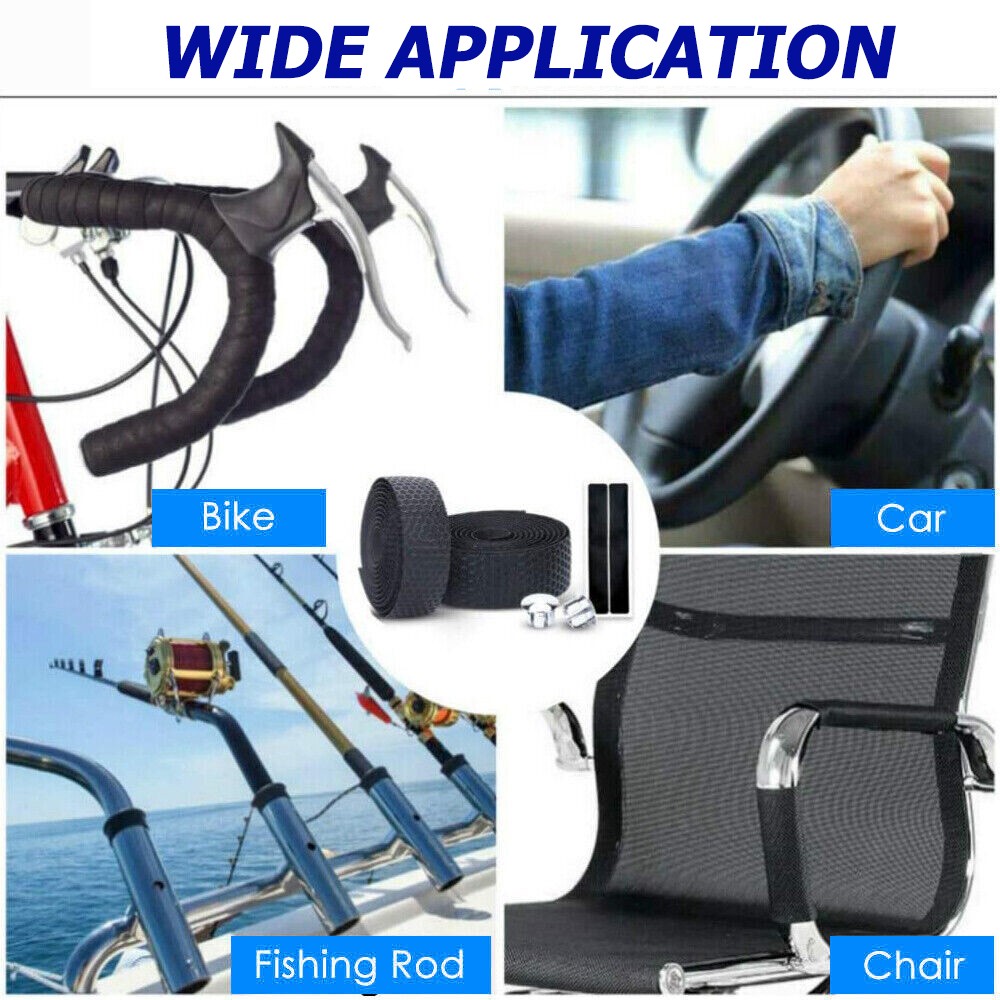 2PCS Bicycle Handlebar Tapes Road Bike Handle Bar Wraps Non-Slip Soft EVA Straps
