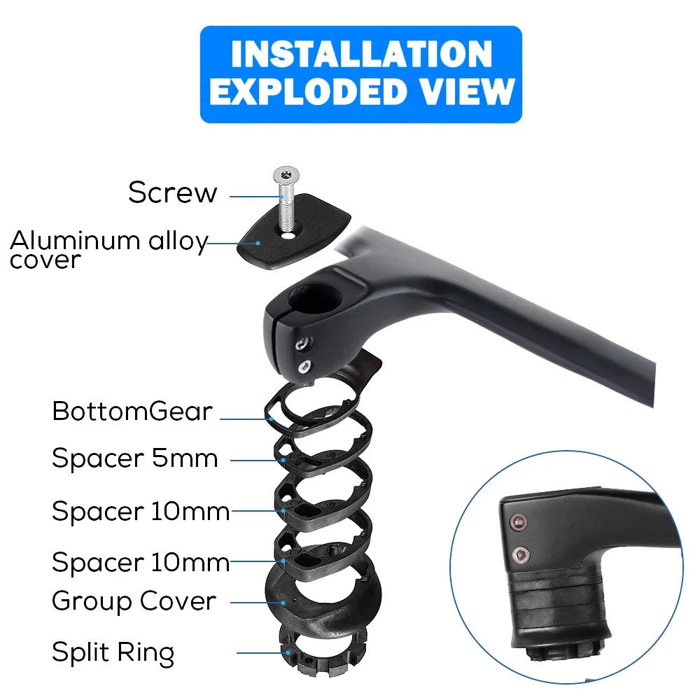 Full Carbon Bicycle Internal Cable Integrated Handlebar with Spacers and Mount