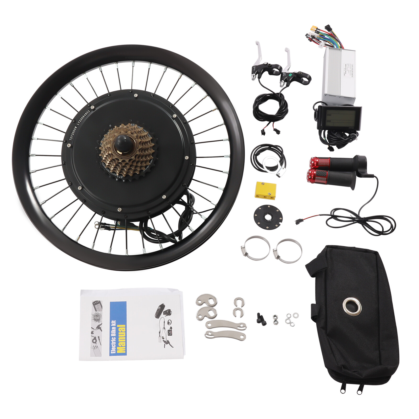 72 V 2000 W Electric Bike Rear Wheel Motor Kit 20″ E-Bicycle Conversion Kit LCD