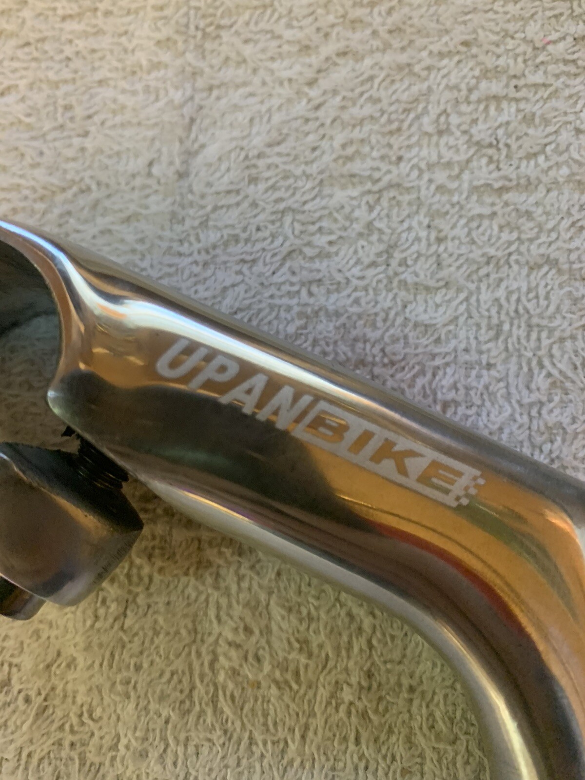 110MM LONG GENUINE ALLOY UPAN BICYCLE STEM (QUILL DIAMETER 22.2MM) IN SILVER.