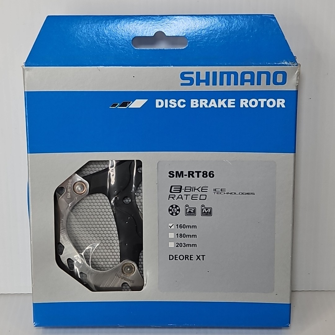 Shimano DEORE XT MTB Bike Disc Brake Rotor SM-RT86 160mm,ICE-TECH,6 bolts