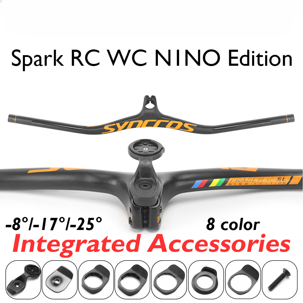 90*740mm Carbon Fiber Mountain Bike Integrated Handlebar -8/-17/ -25 Degree