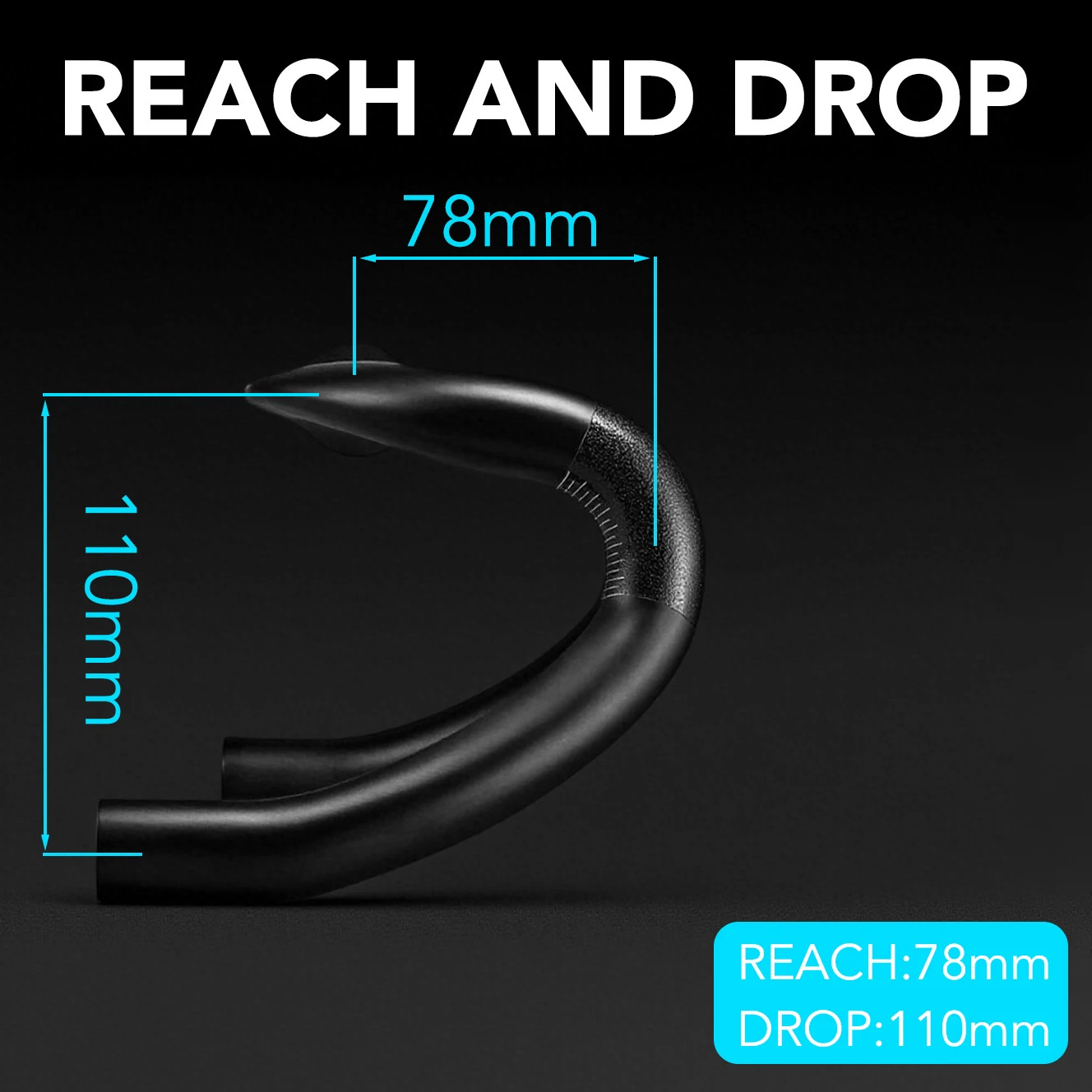 Road Bike Carbon Internal Cables Handlebar 31.8mm Diameter 78mm Reach Drop Bar