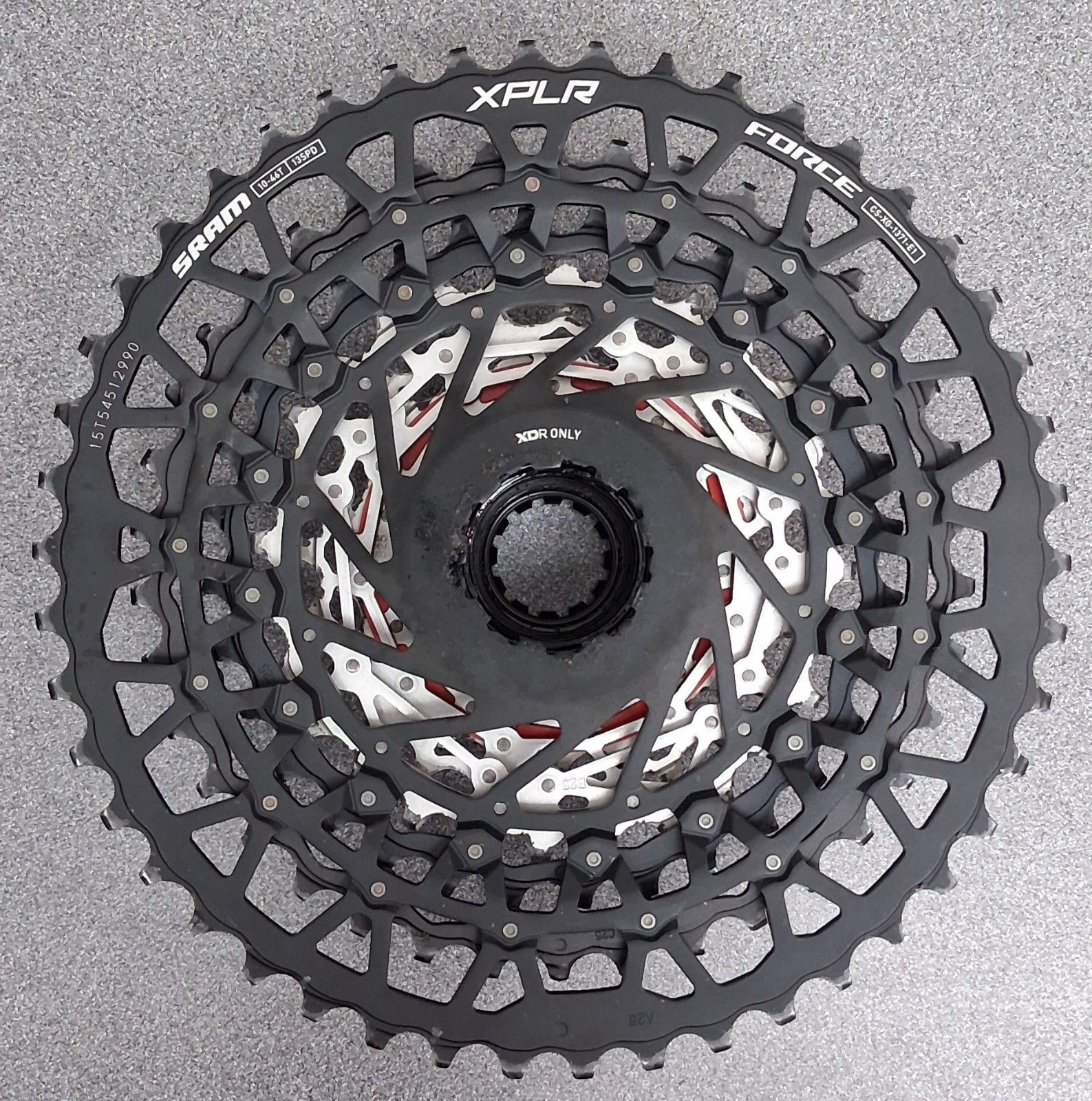 SRAM Force XPLR XG-1371 Cassette – 13-Speed, 10-46t, For XDR Driver, Silver, E1