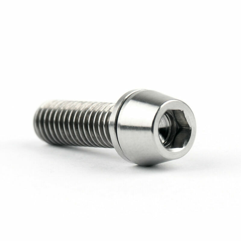 M5x16mm Titanium Ti Bolts Allex Hex Bike Stem Tapered Head Screw + Washer 6pc US