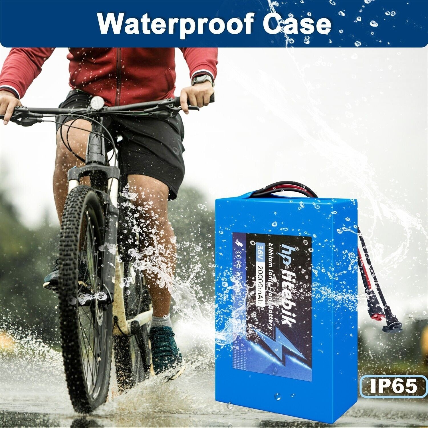 36V 20Ah LiFePo4 Ebike Battery Pack for 36V Electric Bike Bicycle Scooter Motor