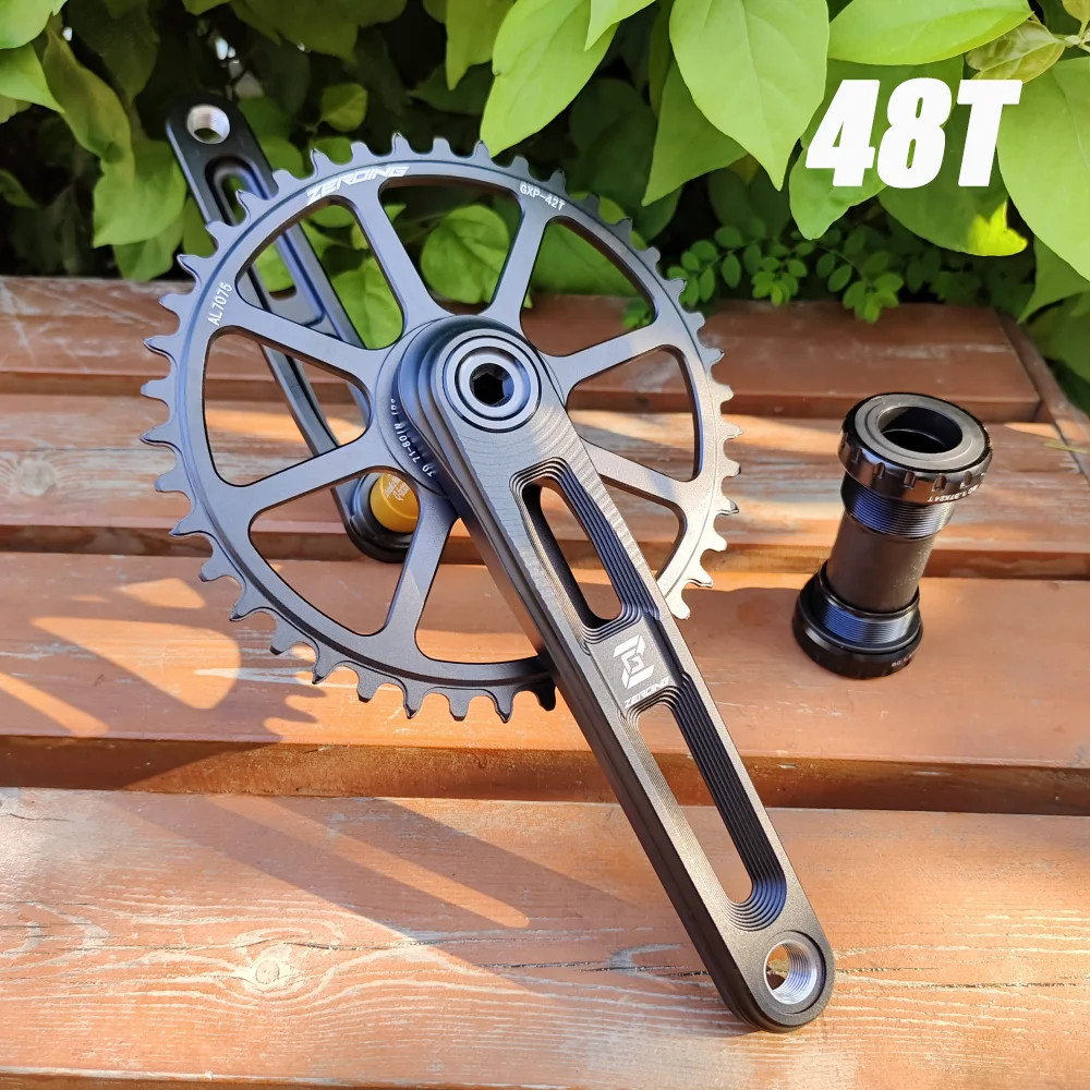 Road Bike Crankset 165/170/175mm Hollow Crank Chainring 40/42/44/46/48/50T