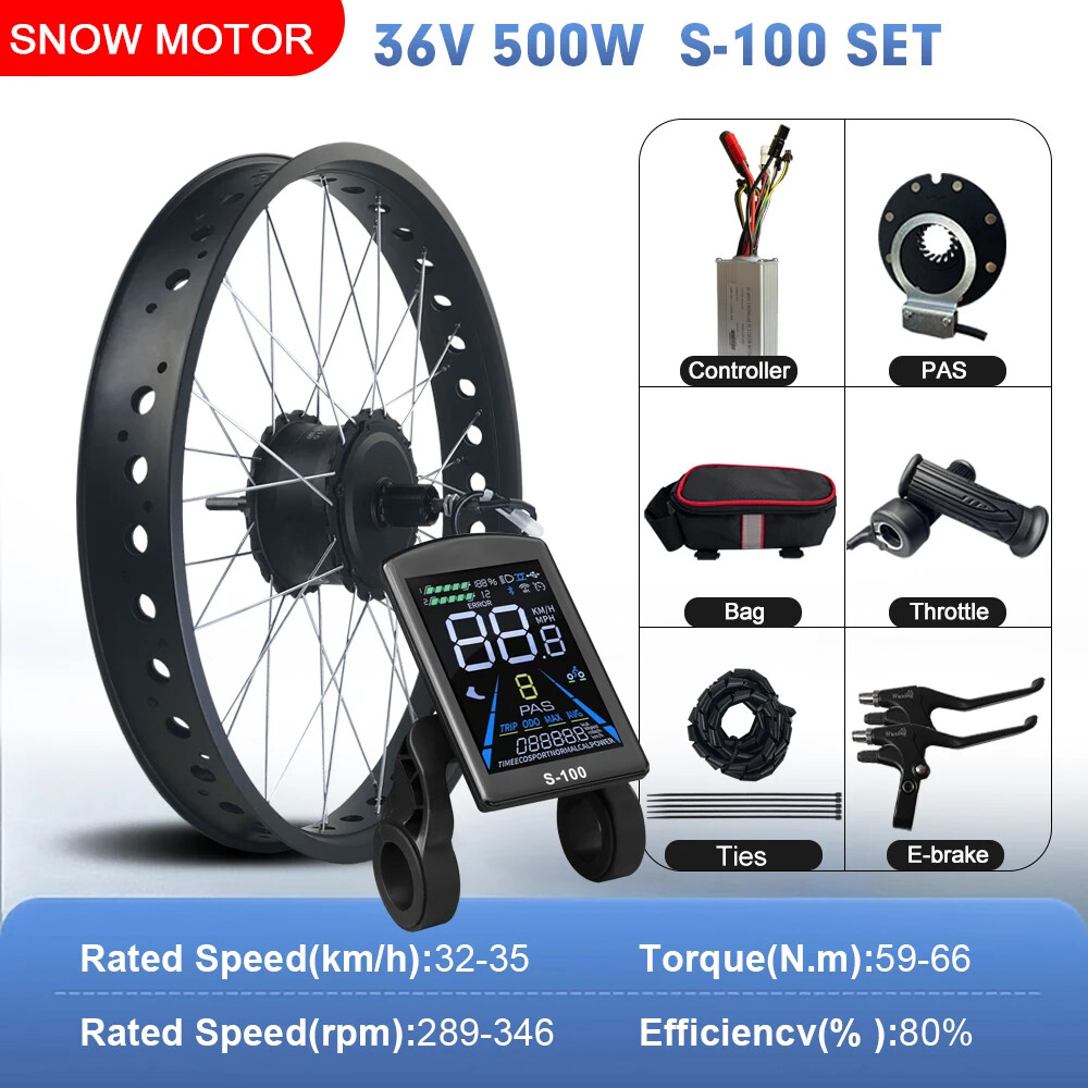 20 24 26inch 36V 48V 500W Rear Cassette Hub Motor Wheel For Ebike Conversion Kit