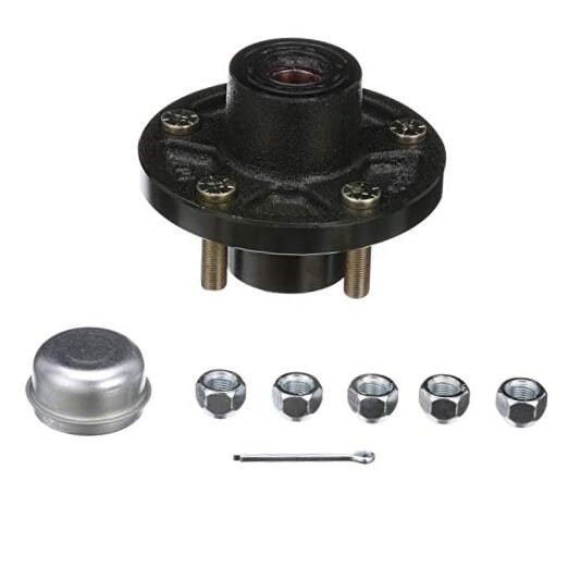 Trailer Wheel Hub, 1 in. Axle, 4 Lug, Galvanized, 5 Lug One Size Painted