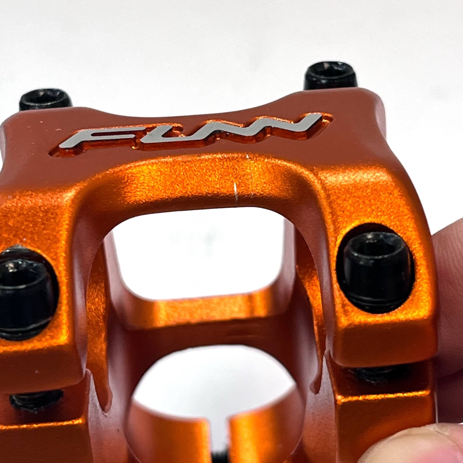 Funn Crossfire MTB Stem, Bar Clamp 31.8mm (Length 50mm, Orange) – Nearly New