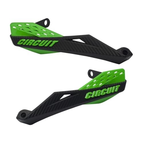 – Fenix Motorcycle Handguards – Durable Carbon Único black w/ green trim