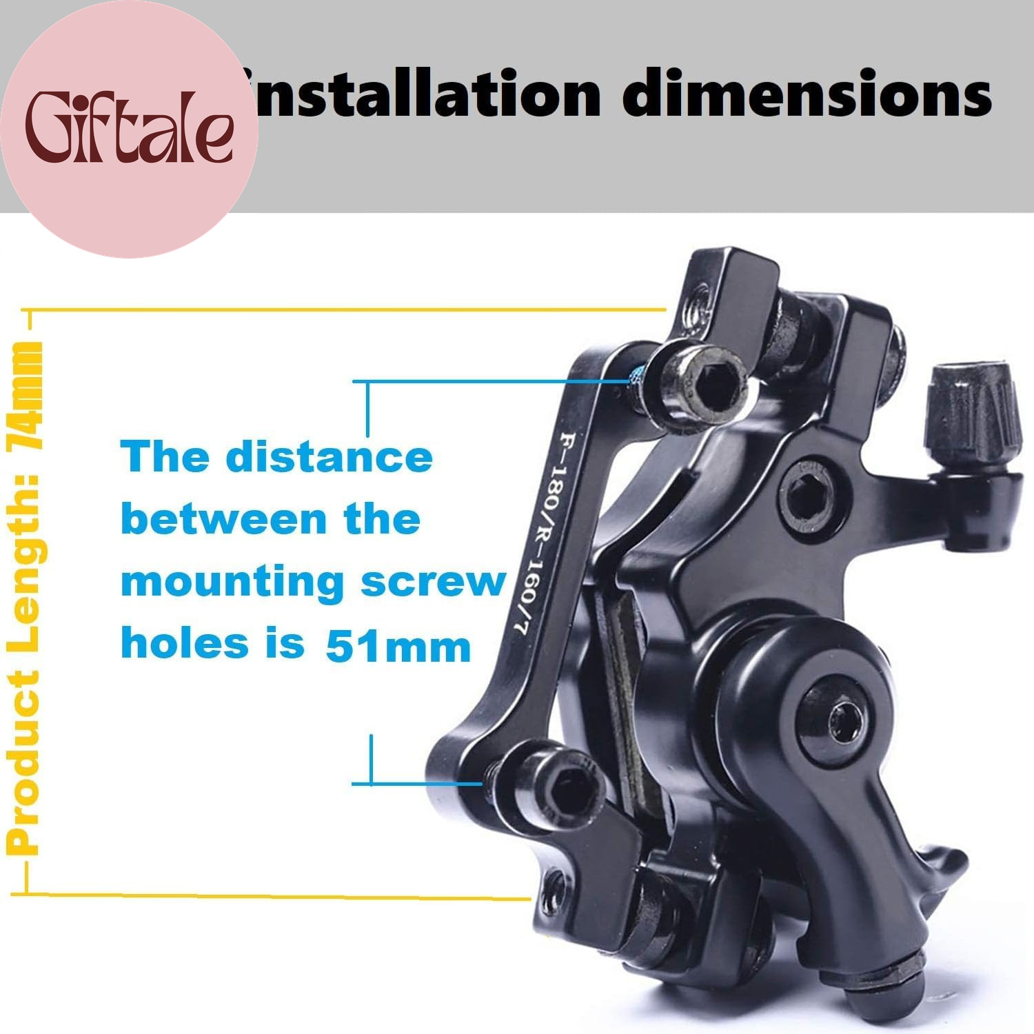 Bike Disc Brake Kit,Bike Front and Back Disc Brake Kit-Calipers,2 Pcs Stainless