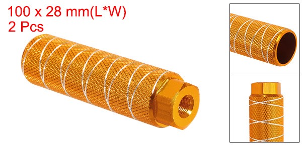 2 Pack Aluminum Alloy Bike Pegs Anti-Skid Fit 3/8 Inch with Thin Line Orange