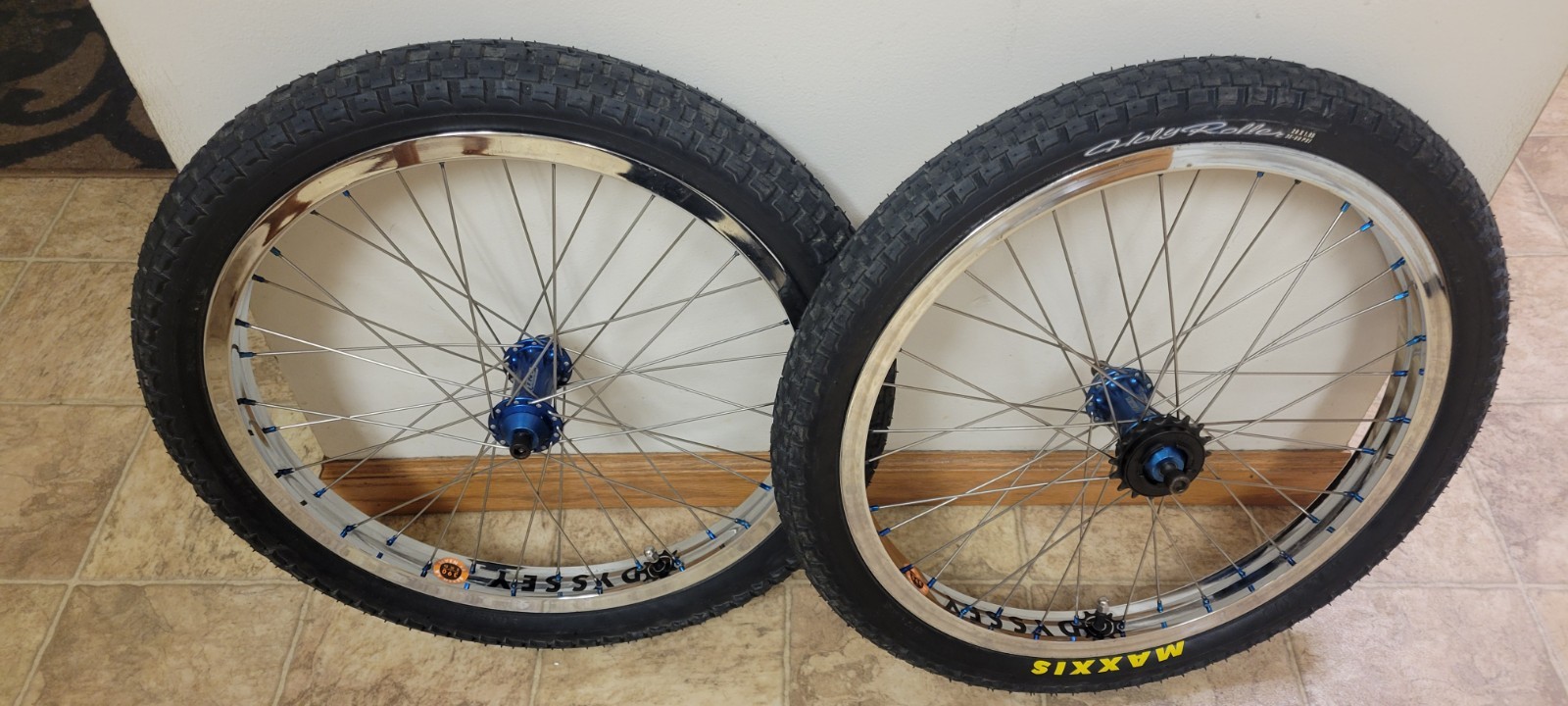Chrome Odyssey 7KA 20” Rims W/ TNT Rapid Fire Hubs HOLY ROLLER tires Mid School