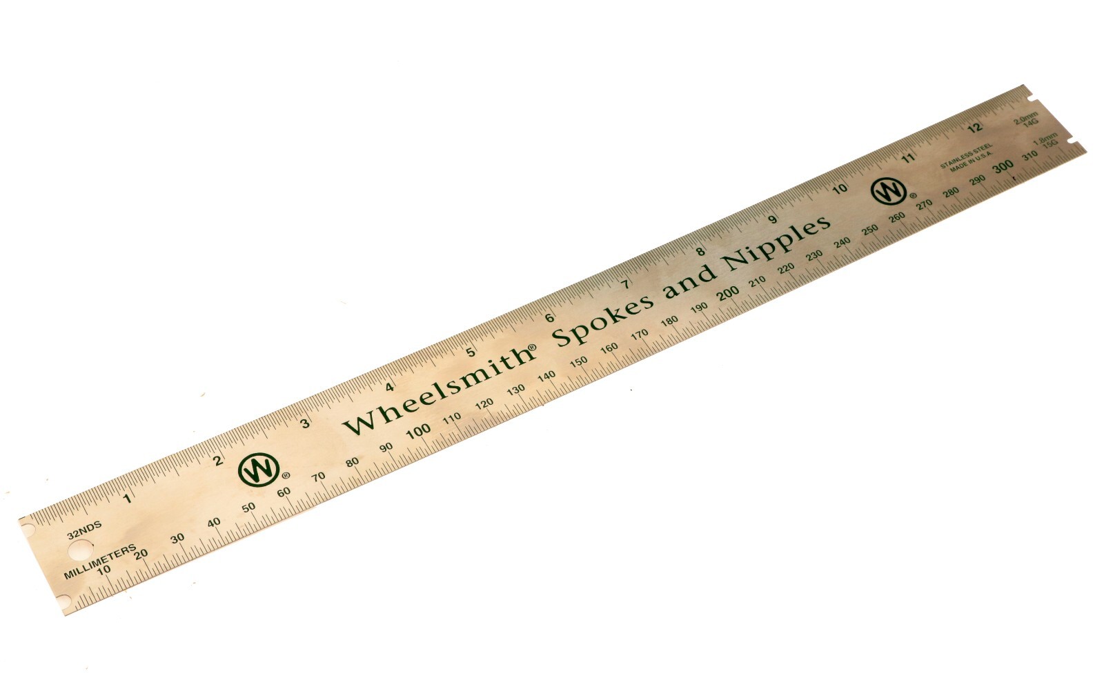 Wheelsmith Spoke Ruler Stainless Steel Millimeters/Inches 13″ Made in USA NEW