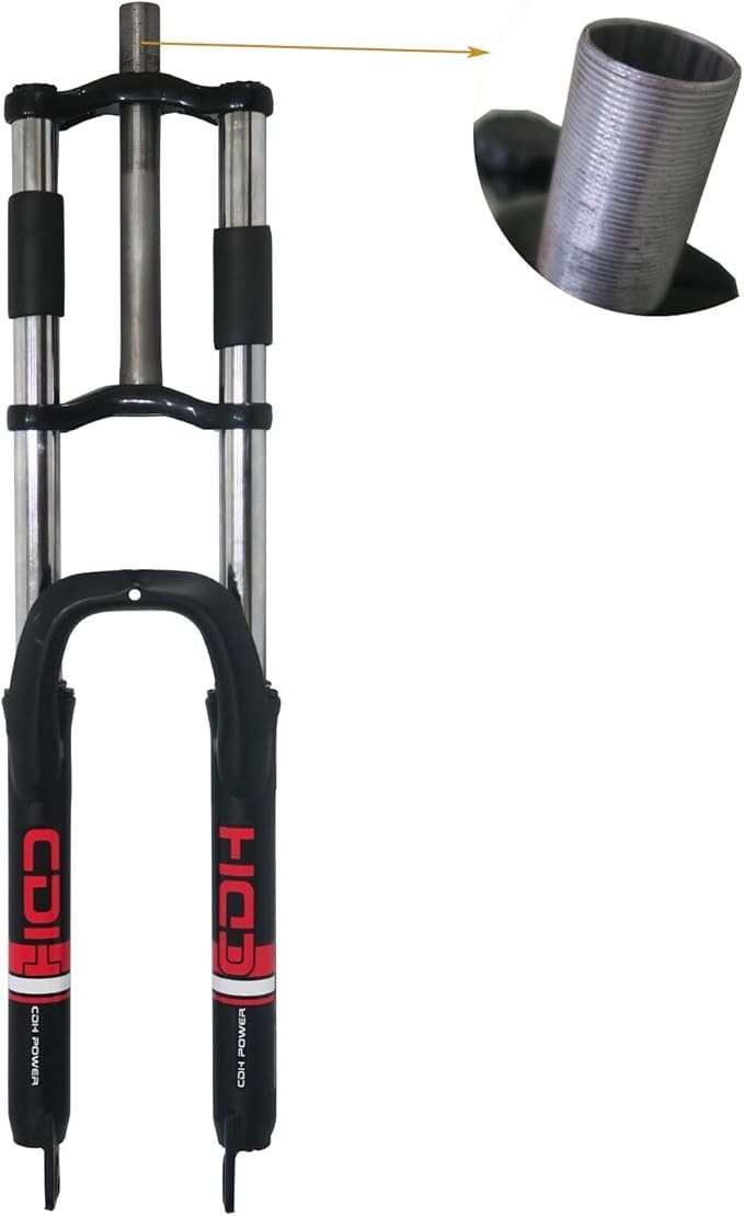 26″ Suspension Fork 1″ Threaded 25.4mm Straight Tube Disc Brake Double Shoulder