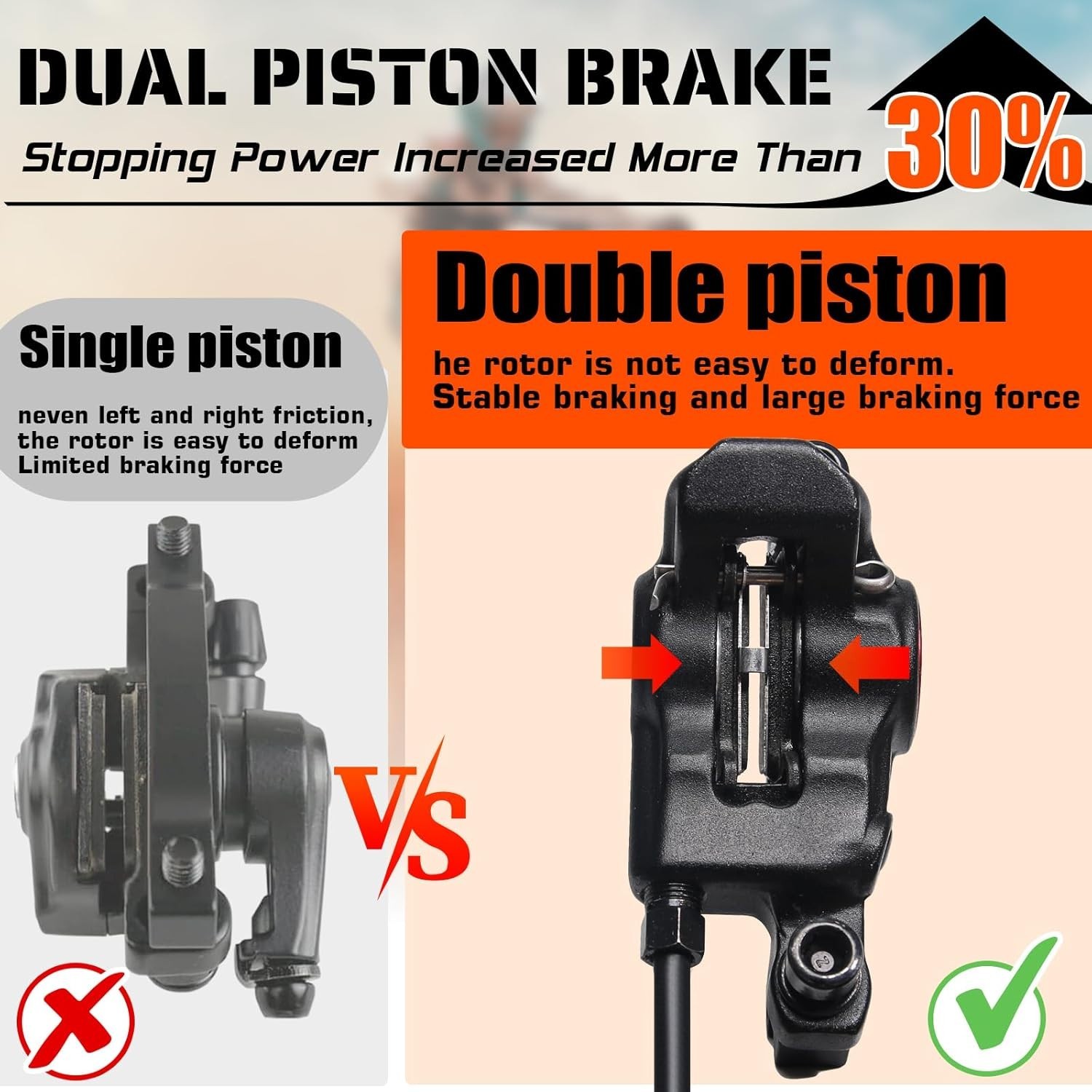 MTB Hydraulic Disc Brakes, Mountain Bike Left Front 800Mm Right Rear 1450Mm Hydr