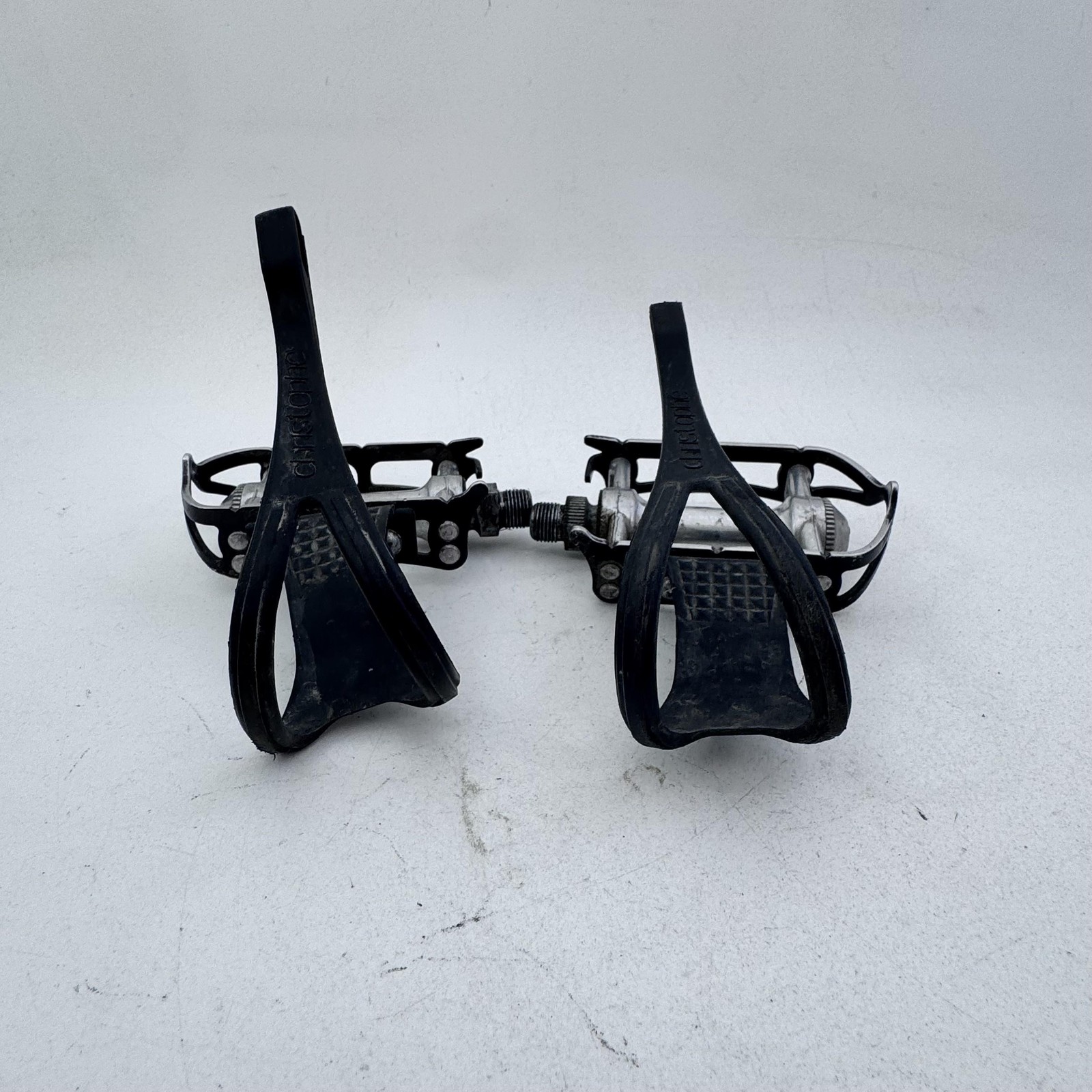 Vintage MKS Sylvan SY-1 Bike Pedals Christophe 9/16 in Toe Clips Black A68
