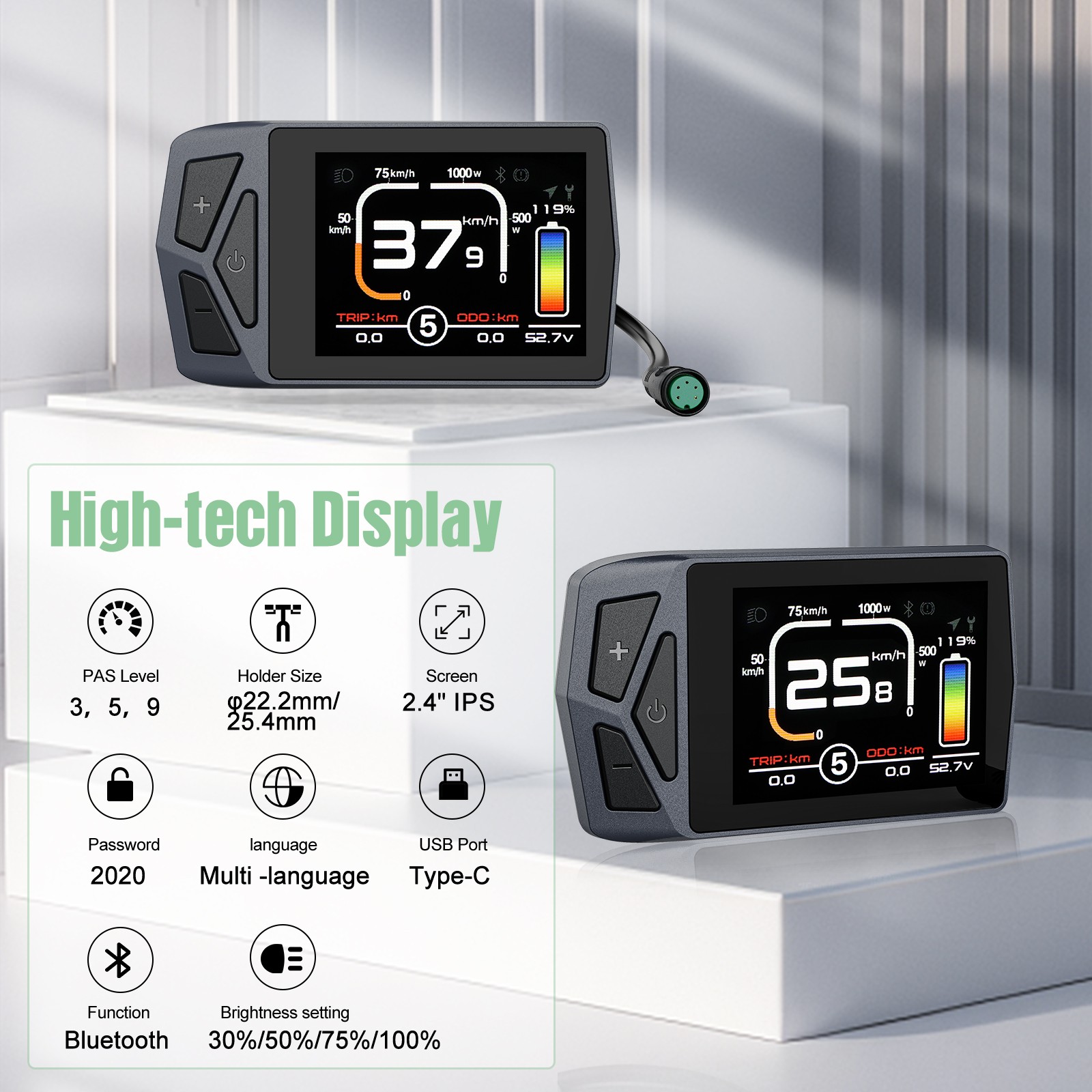 BAFANG BBS01/02 BBS-HD Motor HMI Mini DM03 Display Speedometer for Electric Bike