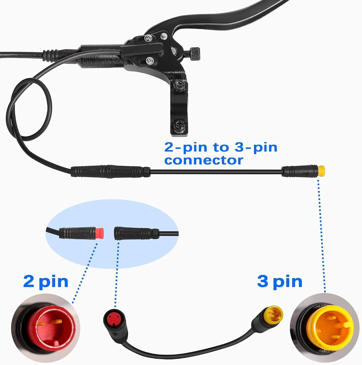 Sensor-Controlled E-Bike Brakes, 3-Pin Waterproof Connector