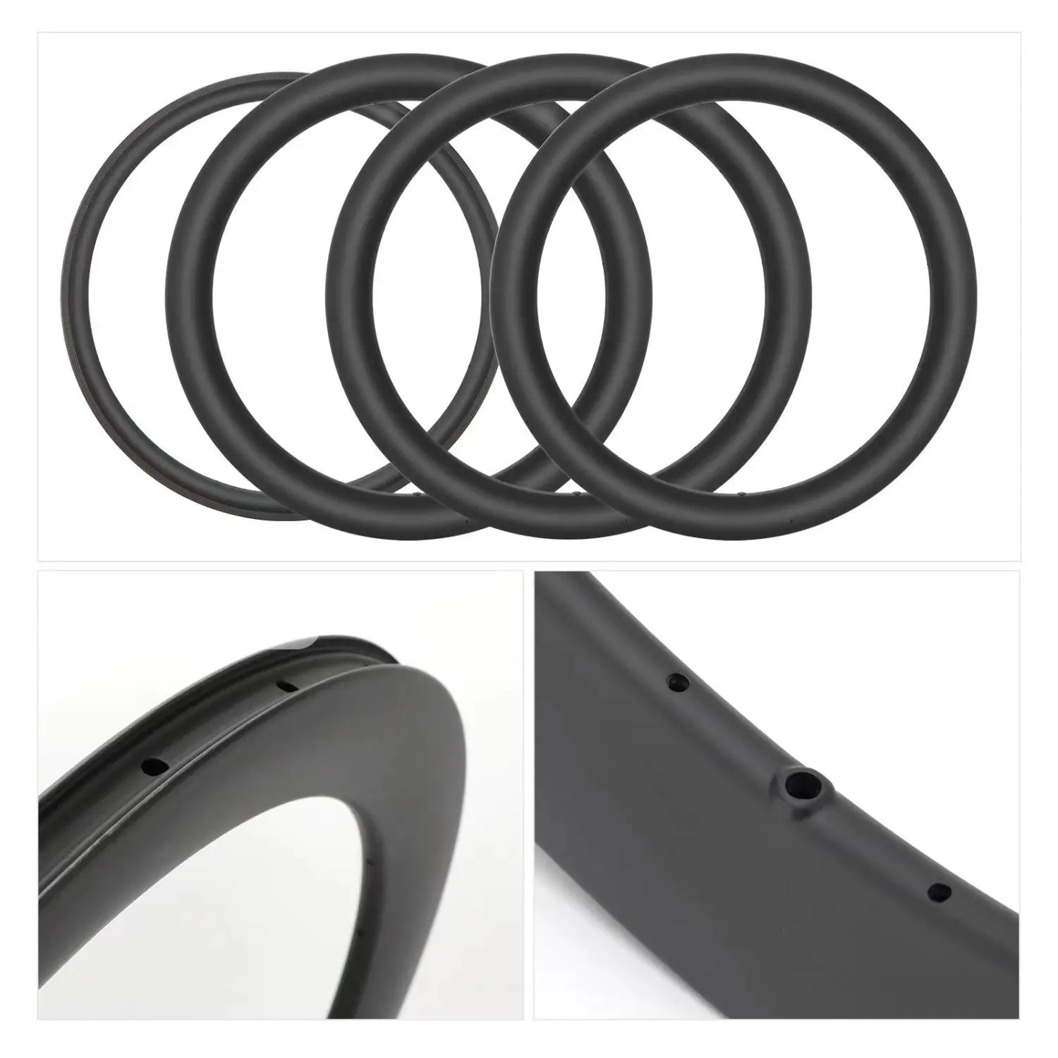 700C Road Bicycle Carbon Fiber Rim 38/50/60/88mm Depth V Brake System Ring